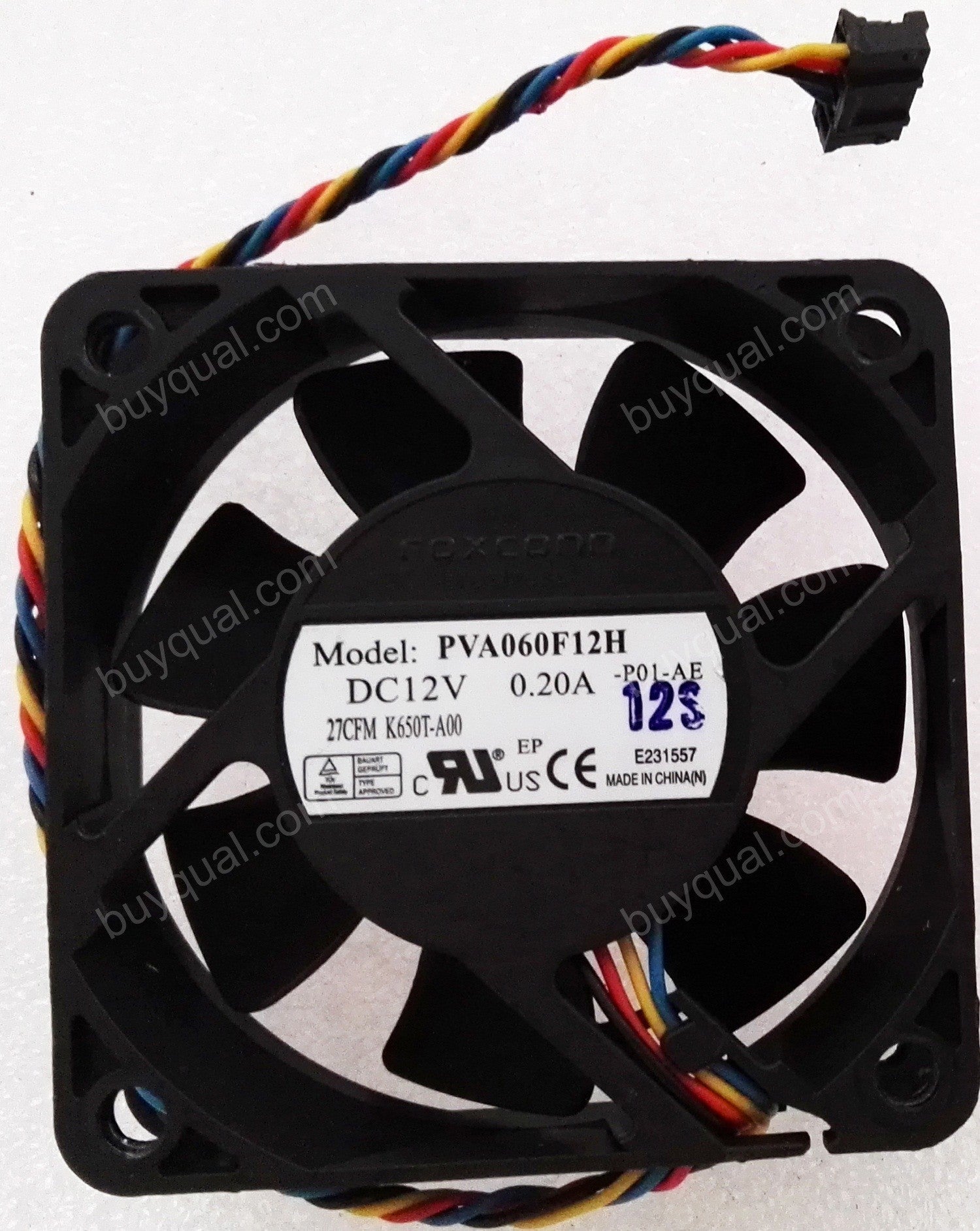 FOXCONN PVA060F12H 12V 0.20A 4wires cooling fan - Used FOXCONN PVA060F12H 12V 0.20A 4wires cooling fan - Used